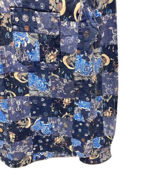 BLUE TRICK（ブルートリック）blue trick (ブルートリック) パッチワークシャツ ブルー サイズ:8の古着・服飾アイテム