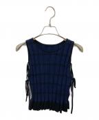 Ameriアメリ）の古着「MEDI PURIPURI SHORT KNIT TOP」｜ネイビー