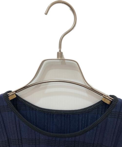 Ameri（アメリ）AMERI (アメリ) MEDI PURIPURI SHORT KNIT TOP ネイビー サイズ:Fの古着・服飾アイテム