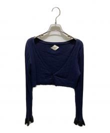 Ameri（アメリ）の古着「MEDI PURIPURI SHORT KNIT CARDIGAN」｜ネイビー