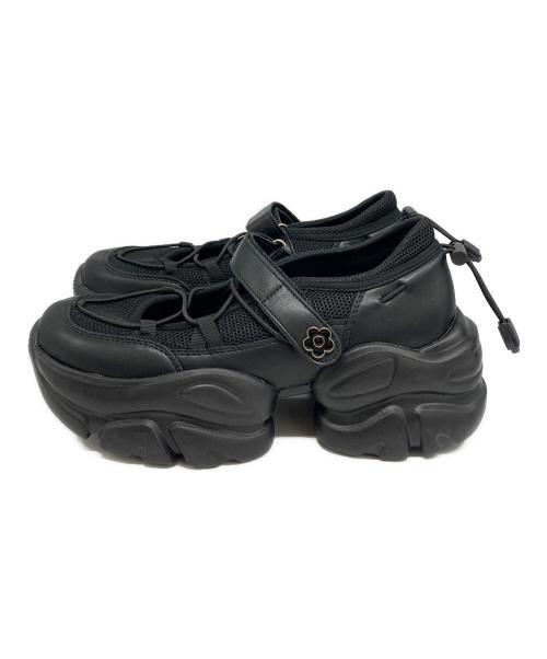 MARY QUANT（マリークヮント）MARY QUANT (マリークヮント) PUBLUX (パブリュクス) クロスコード バレエ スニーカー/メリージェーン スニーカー ブラック サイズ:24の古着・服飾アイテム