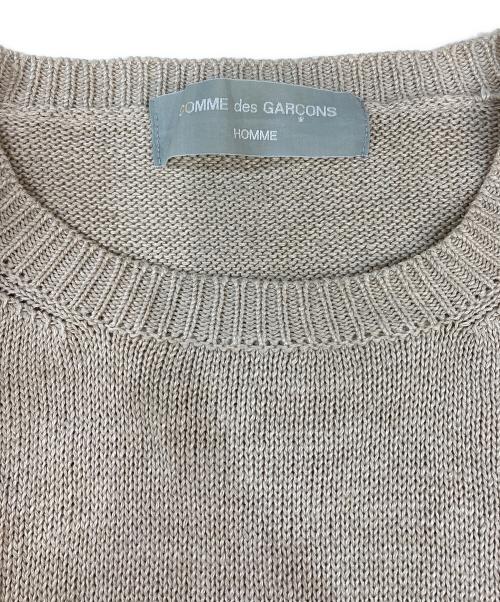 COMME des GARCONS HOMME（コムデギャルソン オム）COMME des GARCONS HOMME (コムデギャルソン オム) リネンクルーネックニット ベージュ サイズ:記載なしの為実寸参照の古着・服飾アイテム