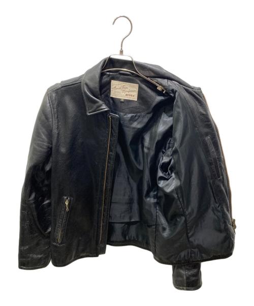 AVIREX（アヴィレックス）AVIREX (アヴィレックス) トラッカーライダース レザージャケット ブラック サイズ:38の古着・服飾アイテム