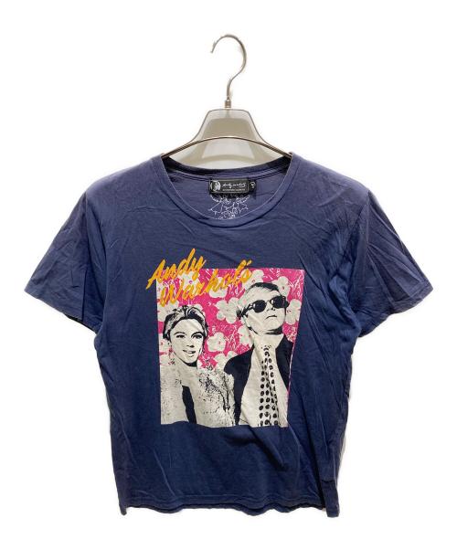 Hysteric Glamour（ヒステリックグラマー）Hysteric Glamour (ヒステリックグラマー) プリントTシャツ ネイビー サイズ:Ｍの古着・服飾アイテム
