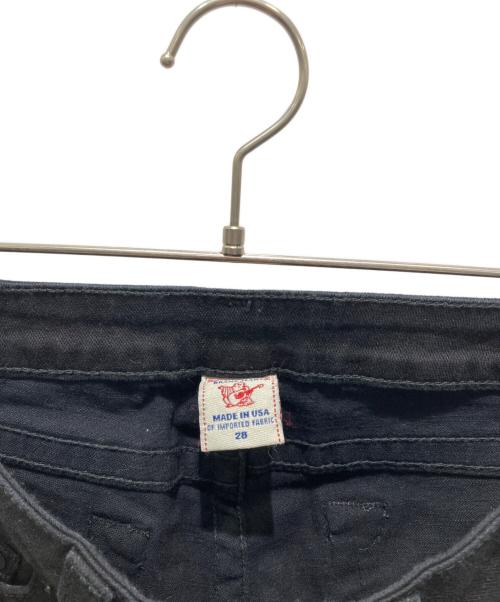 TRUE RELIGION（トゥルー レリジョン）TRUE RELIGION (トゥルー レリジョン) フレアブラックデニムパンツ ブラック サイズ:28の古着・服飾アイテム