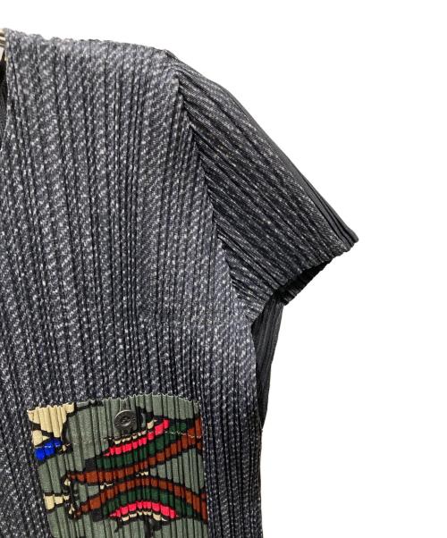 PLEATS PLEASE（プリーツプリーズ）PLEATS PLEASE (プリーツプリーズ) パッチワークカットソー ブラック サイズ:3の古着・服飾アイテム