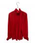 L'UNE (リュンヌ) プリーテッドフリルブラウス レッド サイズ:Ｆ：12000円