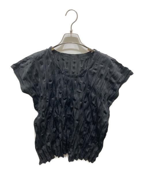 PLEATS PLEASE（プリーツプリーズ）PLEATS PLEASE (プリーツプリーズ) シワ加工カットソー ブラック サイズ:3の古着・服飾アイテム