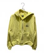 stussyステューシー）の古着「Basic Zip Hoodジップパーカー」｜イエロー
