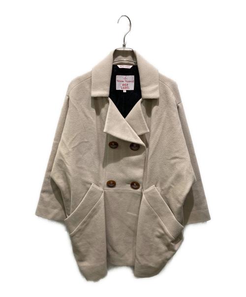 Vivienne Westwood RED LABEL（ヴィヴィアンウエストウッドレッドレーベル）Vivienne Westwood RED LABEL (ヴィヴィアンウエストウッドレッドレーベル) オーブ ボタン ダブルブレスト ウール オーバー コート ベージュ サイズ:2の古着・服飾アイテム