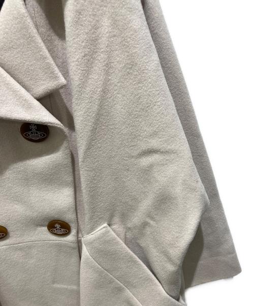 Vivienne Westwood RED LABEL（ヴィヴィアンウエストウッドレッドレーベル）Vivienne Westwood RED LABEL (ヴィヴィアンウエストウッドレッドレーベル) オーブ ボタン ダブルブレスト ウール オーバー コート ベージュ サイズ:2の古着・服飾アイテム
