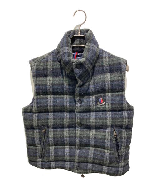 MONCLER（モンクレール）MONCLER (モンクレール) BEAMS (ビームス) 別注ダウンベスト グリーン×ネイビー サイズ:2の古着・服飾アイテム