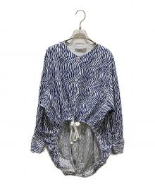 SPORT MAX（スポーツマックス）の古着「デザインシャツワンピース」｜ブルー×ホワイト