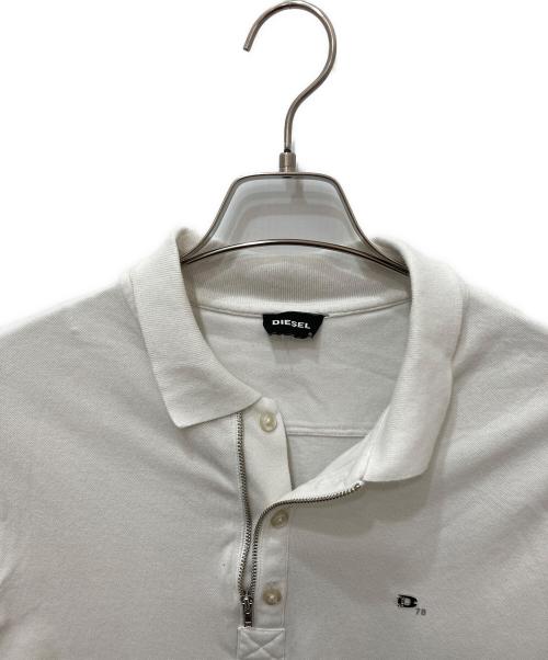 DIESEL（ディーゼル）DIESEL (ディーゼル) ハーフジップシャツ ホワイト サイズ:Sの古着・服飾アイテム