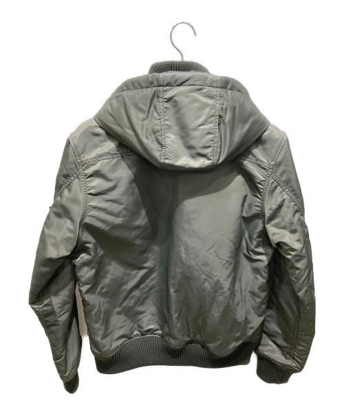 ALPHA（アルファ）ALPHA (アルファ) フーデッドリブジャケット カーキ サイズ:Lの古着・服飾アイテム