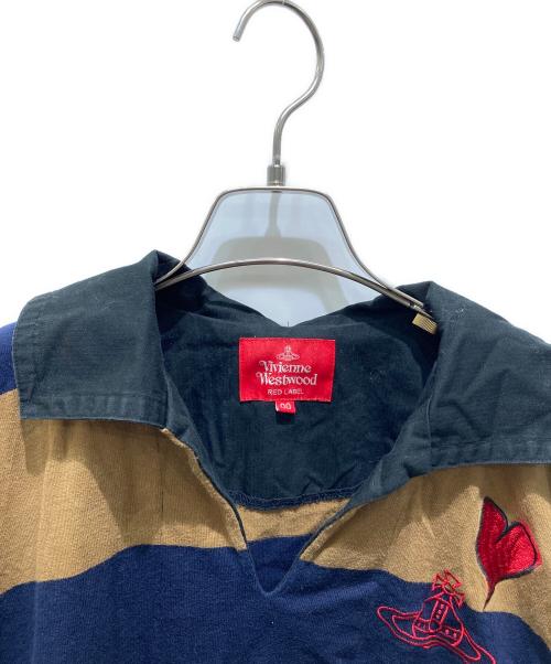 Vivienne Westwood RED LABEL（ヴィヴィアンウエストウッドレッドレーベル）Vivienne Westwood RED LABEL (ヴィヴィアンウエストウッドレッドレーベル) 襟付カットソー ネイビー×ブラウン サイズ:Mの古着・服飾アイテム