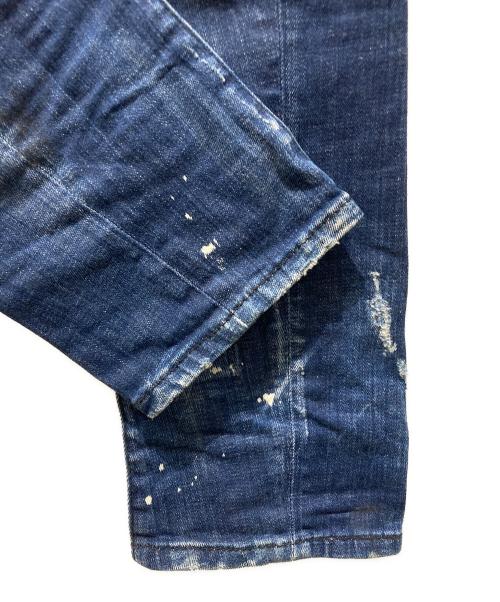 DSQUARED2（ディースクエアード）DSQUARED2 (ディースクエアード) Dark Worked Vertical Slash Tidy Biker Jeans インディゴ サイズ:48の古着・服飾アイテム