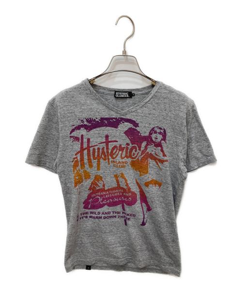 Hysteric Glamour（ヒステリックグラマー）Hysteric Glamour (ヒステリックグラマー) VネックTシャツ グレー サイズ:Ｓの古着・服飾アイテム