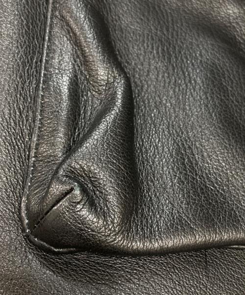 Schott（ショット）Schott (ショット) パッチポケットレザーベスト ブラック サイズ:Mの古着・服飾アイテム