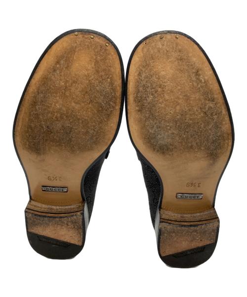 GUCCI（グッチ）GUCCI (グッチ) GGキャンバスホースビットローファー グレー サイズ:6 1/2 Eの古着・服飾アイテム