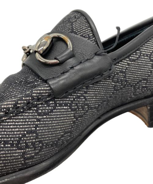 GUCCI（グッチ）GUCCI (グッチ) GGキャンバスホースビットローファー グレー サイズ:6 1/2 Eの古着・服飾アイテム