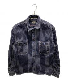 EIGHT G（エイトジー）の古着「Long Sleeve Wabash Stripe Work Shirt」｜ネイビー