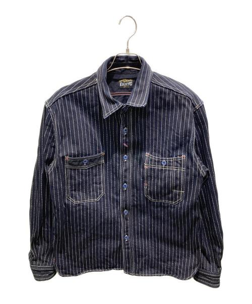 EIGHT G（エイトジー）EIGHT G (エイトジー) Long Sleeve Wabash Stripe Work Shirt ネイビー サイズ:42の古着・服飾アイテム