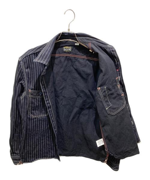 EIGHT G（エイトジー）EIGHT G (エイトジー) Long Sleeve Wabash Stripe Work Shirt ネイビー サイズ:42の古着・服飾アイテム