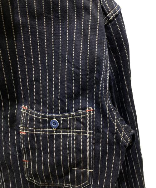 EIGHT G（エイトジー）EIGHT G (エイトジー) Long Sleeve Wabash Stripe Work Shirt ネイビー サイズ:42の古着・服飾アイテム