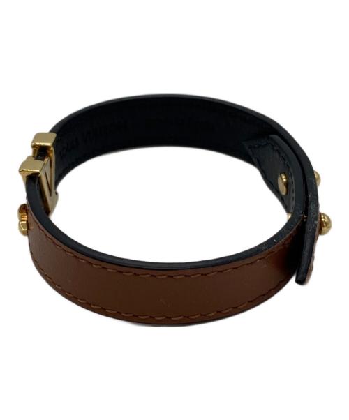 LOUIS VUITTON（ルイ ヴィトン）LOUIS VUITTON (ルイ ヴィトン) レザーブレスレット　M8084 LVアイコニック　BC4202 ブラウンの古着・服飾アイテム