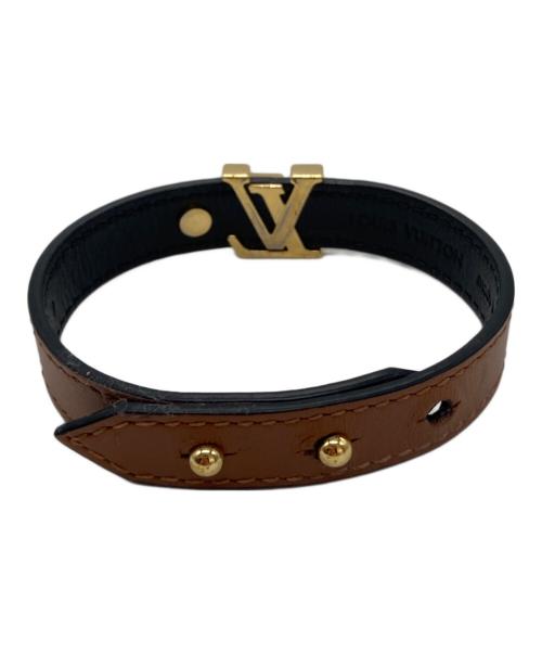 LOUIS VUITTON（ルイ ヴィトン）LOUIS VUITTON (ルイ ヴィトン) レザーブレスレット　M8084 LVアイコニック　BC4202 ブラウンの古着・服飾アイテム