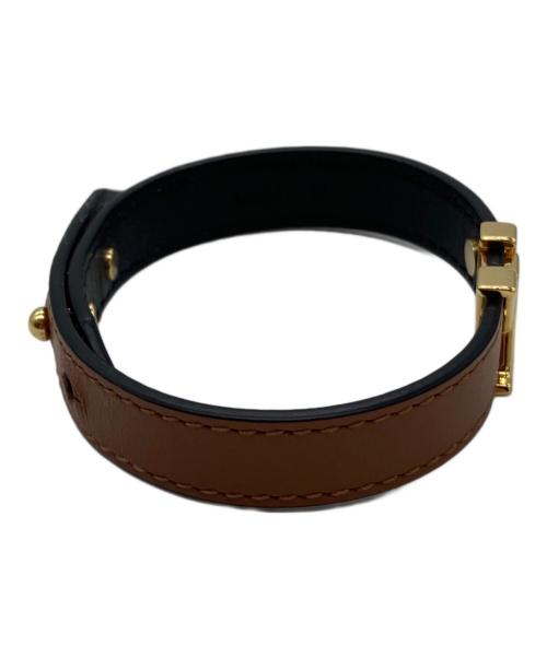 LOUIS VUITTON（ルイ ヴィトン）LOUIS VUITTON (ルイ ヴィトン) レザーブレスレット　M8084 LVアイコニック　BC4202 ブラウンの古着・服飾アイテム