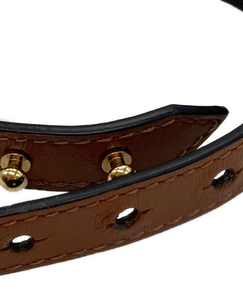 LOUIS VUITTON（ルイ ヴィトン）LOUIS VUITTON (ルイ ヴィトン) レザーブレスレット　M8084 LVアイコニック　BC4202 ブラウンの古着・服飾アイテム