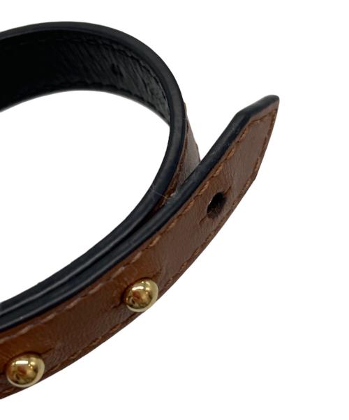 LOUIS VUITTON（ルイ ヴィトン）LOUIS VUITTON (ルイ ヴィトン) レザーブレスレット　M8084 LVアイコニック　BC4202 ブラウンの古着・服飾アイテム