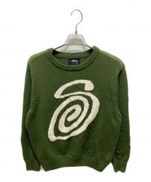 stussy（ステューシー）の古着「CURLY Sロゴニット」｜グリーン