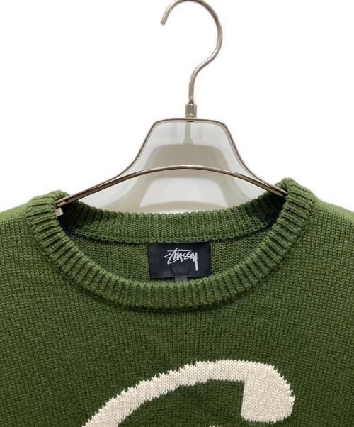 stussy（ステューシー）stussy (ステューシー) CURLY Sロゴニット グリーン サイズ:Lの古着・服飾アイテム