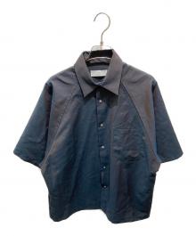 itochi（イトチ）の古着「Wool & Kid mohair Tropical raglan half sleeve shirt」｜ネイビー