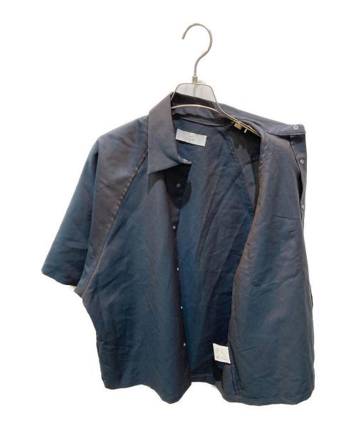 itochi（イトチ）itochi (イトチ) Wool & Kid mohair Tropical raglan half sleeve shirt ネイビー サイズ:Ｍの古着・服飾アイテム