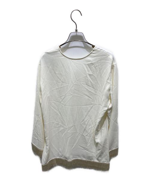 CLANE（クラネ）CLANE (クラネ) ダブルフェイスフリンジトップス アイボリー サイズ:1の古着・服飾アイテム