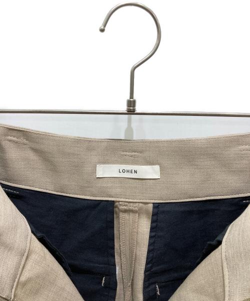 LOHEN（ローヘン）LOHEN (ローヘン) ハイカウントウールダブルマッキンパンツ ベージュ サイズ:36の古着・服飾アイテム