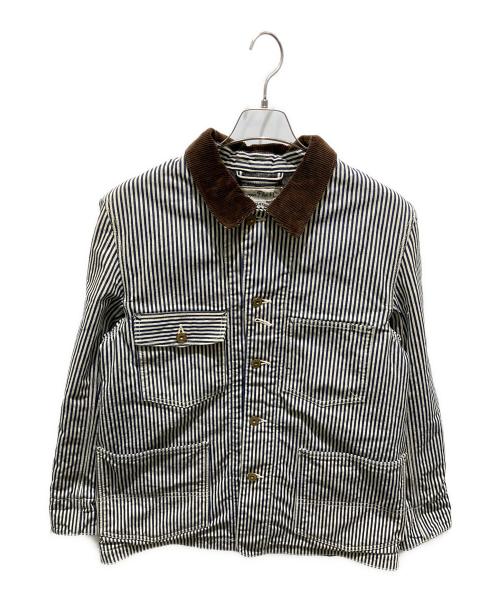 burgus plus &co（バーガスプラスアンドコウ）burgus plus &co (バーガスプラスアンドコウ) カバーオール ネイビー×ホワイト サイズ:Mの古着・服飾アイテム