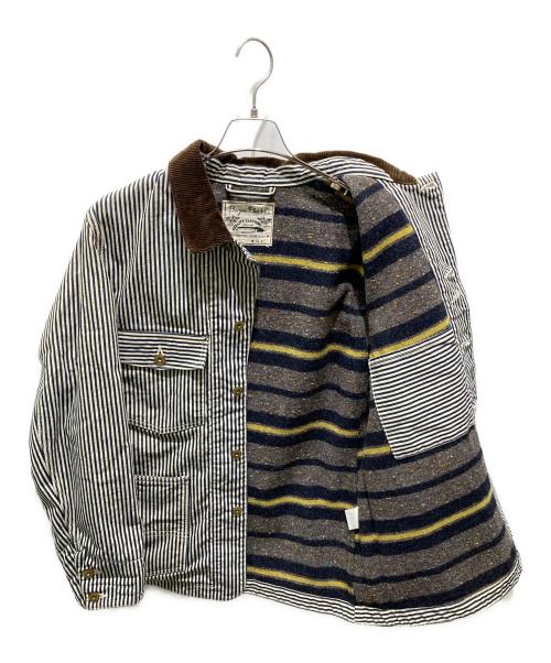 burgus plus &co（バーガスプラスアンドコウ）burgus plus &co (バーガスプラスアンドコウ) カバーオール ネイビー×ホワイト サイズ:Mの古着・服飾アイテム