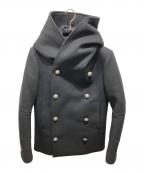 BALMAINバルマン）の古着「フーデッドPコート」｜ブラック