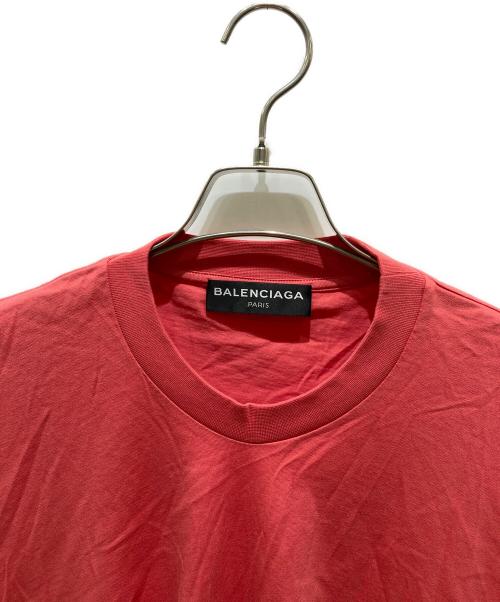 BALENCIAGA（バレンシアガ）BALENCIAGA (バレンシアガ) ワンポイントロゴTシャツ レッド サイズ:XLの古着・服飾アイテム