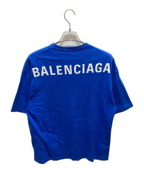 BALENCIAGA（バレンシアガ）BALENCIAGA (バレンシアガ) バックロゴTシャツ ブルー サイズ:Ｓの古着・服飾アイテム