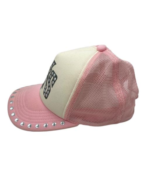 Hysteric Glamour（ヒステリックグラマー）Hysteric Glamour (ヒステリックグラマー) SEE NO EVIL スタッズメッシュキャップ ピンクの古着・服飾アイテム