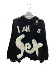 SEX PISTOLS×SAINT MICHAEL（セックスピストルズ×セントマイケル）の古着「SP CRW KNIT/I AM A/BLACKPクルー ニット I AM A ブラック」｜ブラック
