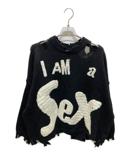 SEX PISTOLS（セックスピストルズ）SEX PISTOLS (セックスピストルズ) SAINT MICHAEL (セントマイケル) SP CRW KNIT/I AM A/BLACKPクルー ニット I AM A ブラック ブラック サイズ:XLの古着・服飾アイテム