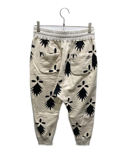 Vivienne Westwood man（ヴィヴィアン ウェストウッド マン）Vivienne Westwood man (ヴィヴィアン ウェストウッド マン) バックポケットオーブ付きプリントスウェットパンツ ベージュ サイズ:46の古着・服飾アイテム