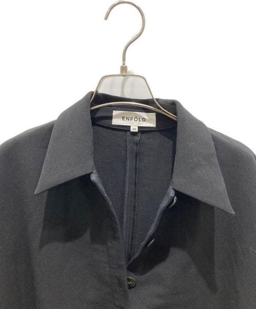 ENFOLD（エンフォルド）ENFOLD (エンフォルド) ダブルクロス1 カーブアームポロ シャツ ブラック サイズ:38の古着・服飾アイテム